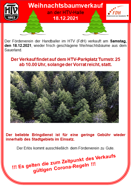 Plakat Weihnachtsbaumverkauf 2021